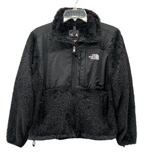 The North Face Women Plush Fleece XS Jacket Black Logo Toggles Polartec